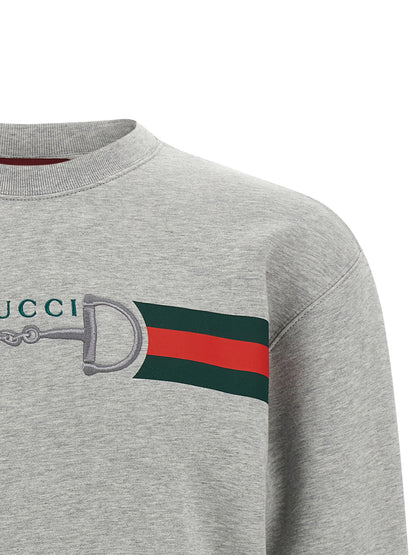 Sudadera de algodón gris Gucci