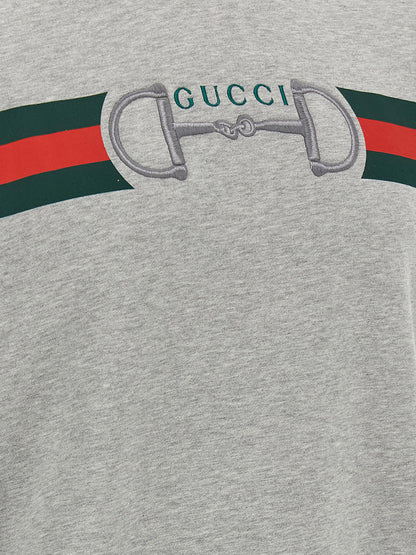 Sudadera de algodón gris Gucci