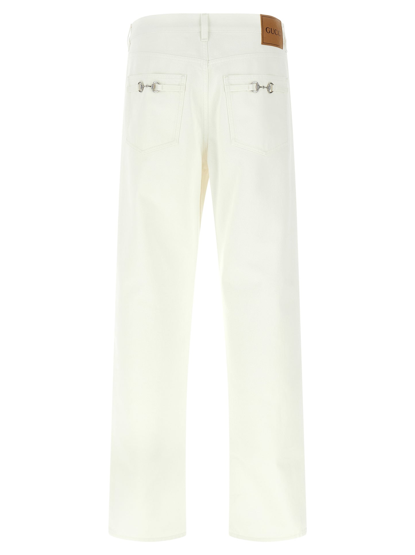 Vaqueros Gucci rectos de algodón blanco