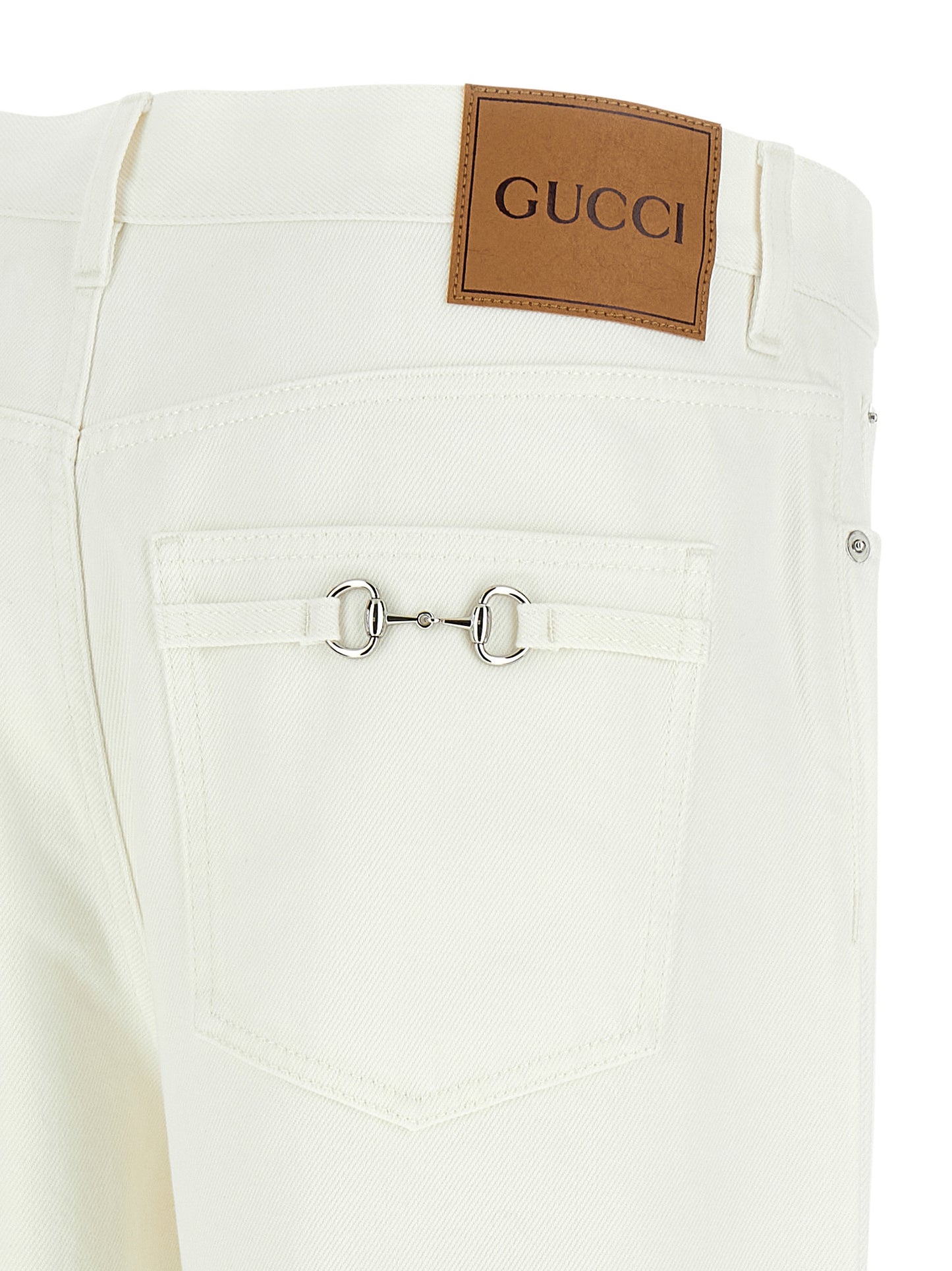 Vaqueros Gucci rectos de algodón blanco