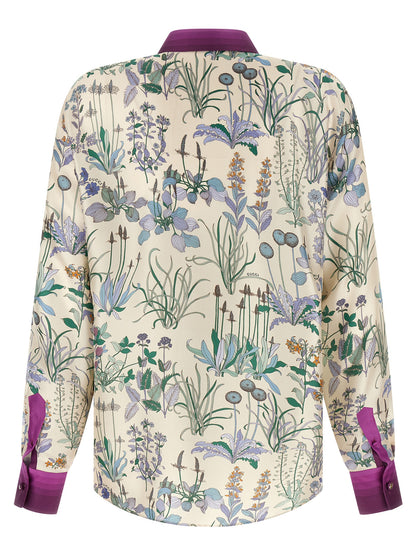 Blusa de seda multicolor Gucci