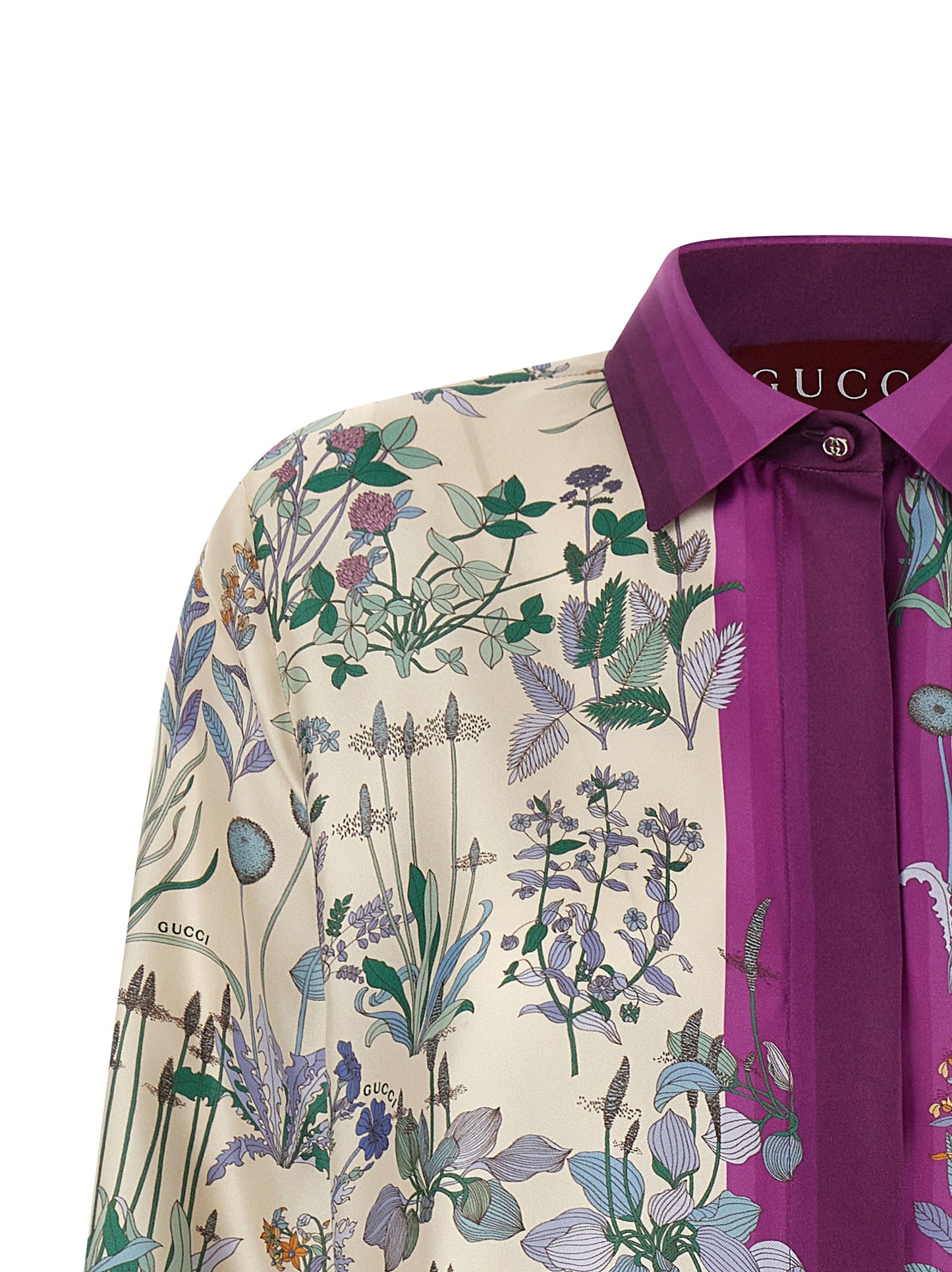 Blusa de seda multicolor Gucci