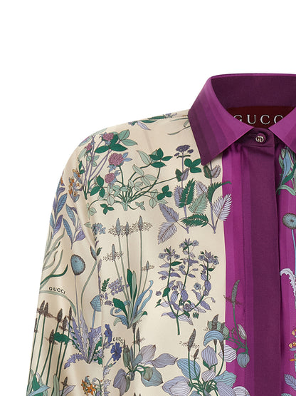 Blusa de seda multicolor Gucci