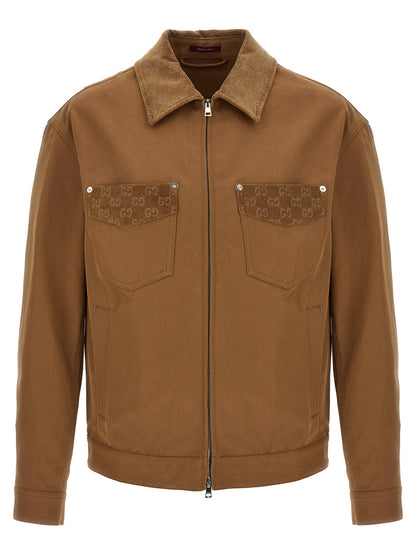 Gucci Full-Length Cotton Jacket in Brown