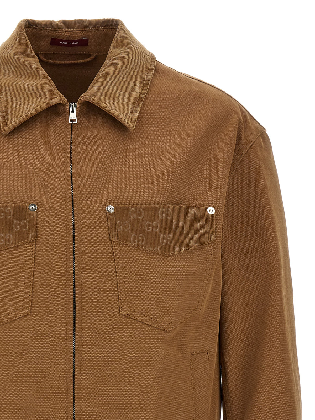 Gucci Full-Length Cotton Jacket in Brown