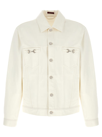 Gucci Chaqueta De Mezclilla Blanca De Un Cien Por Ciento Algodón