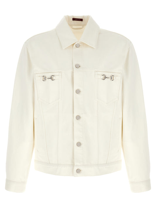 Gucci Chaqueta De Mezclilla Blanca De Un Cien Por Ciento Algodón