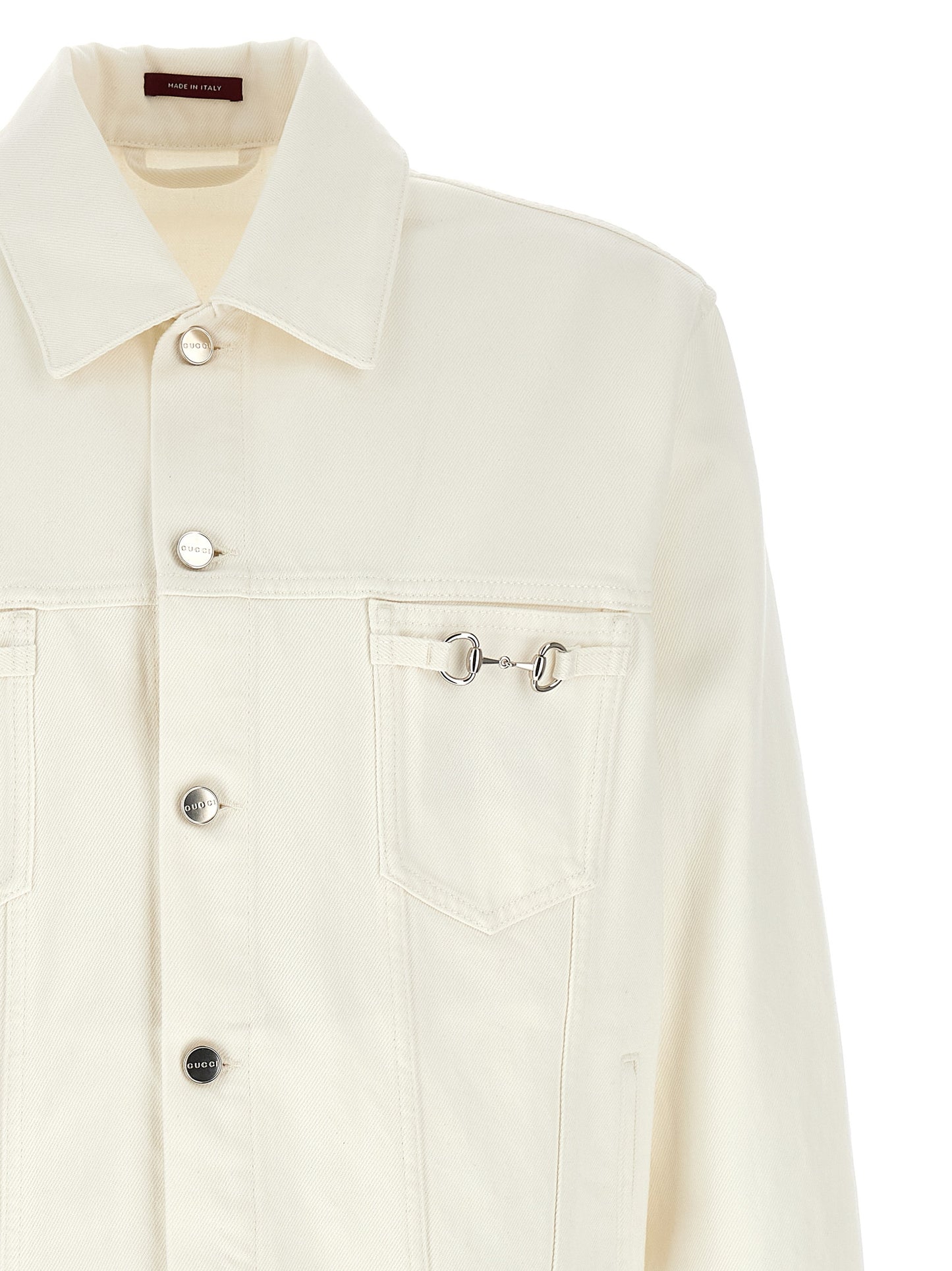 Gucci Chaqueta De Mezclilla Blanca De Un Cien Por Ciento Algodón