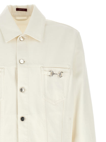 Gucci Chaqueta De Mezclilla Blanca De Un Cien Por Ciento Algodón