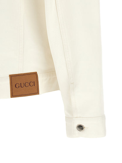 Gucci Chaqueta De Mezclilla Blanca De Un Cien Por Ciento Algodón