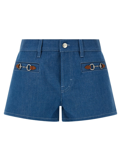 Short bermuda Gucci en coton bleu classique