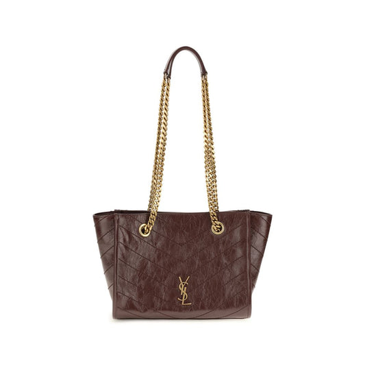 Bolso de hombro Saint Laurent de piel de becerro marrón Bos Taurus