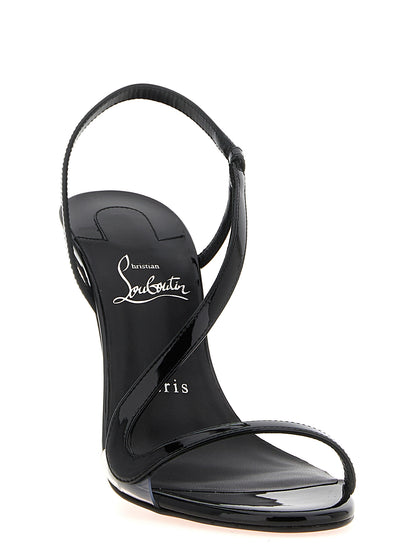 Christian Louboutin Black Calfskin Stiletto Heel Sandals