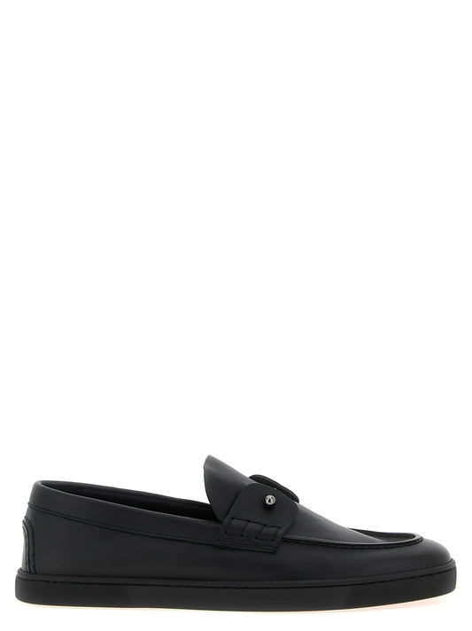Mocasines Christian Louboutin negros de piel de becerro sin cordones
