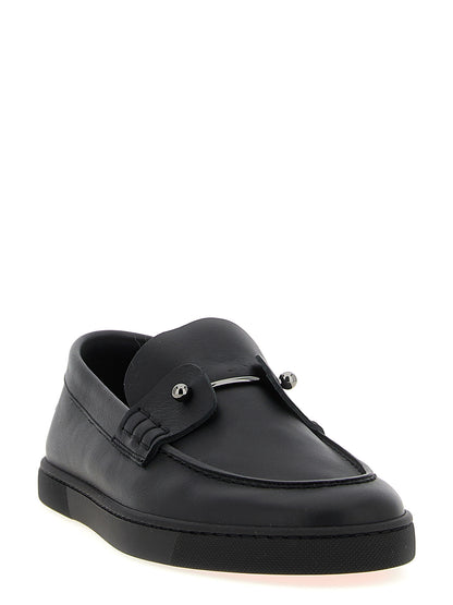 Mocasines Christian Louboutin negros de piel de becerro sin cordones