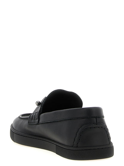 Mocasines Christian Louboutin negros de piel de becerro sin cordones