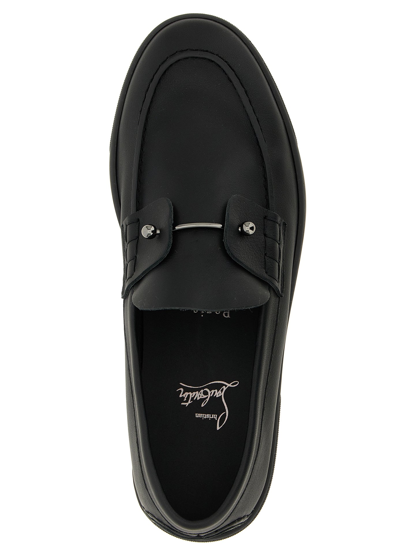 Mocasines Christian Louboutin negros de piel de becerro sin cordones