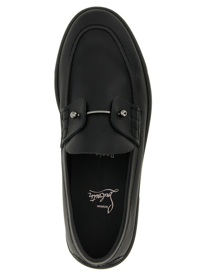 Mocasines Christian Louboutin negros de piel de becerro sin cordones
