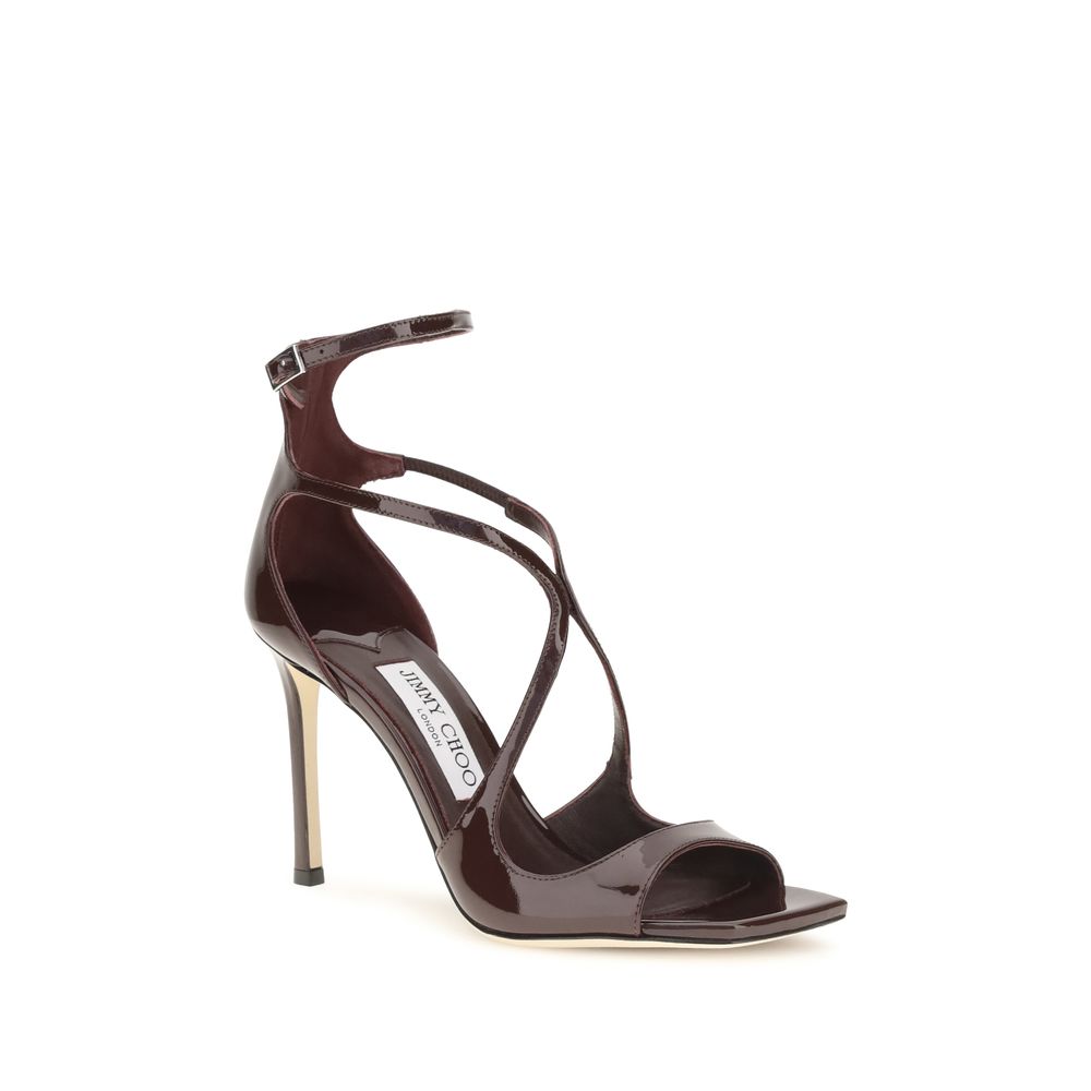 Sandalias Jimmy Choo Bos Taurus De Tacón Stridente En Cuero Marrón