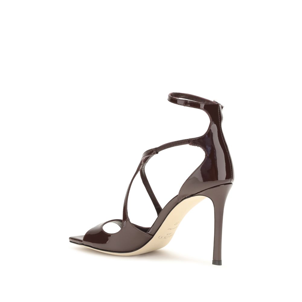 Sandalias Jimmy Choo Bos Taurus De Tacón Stridente En Cuero Marrón