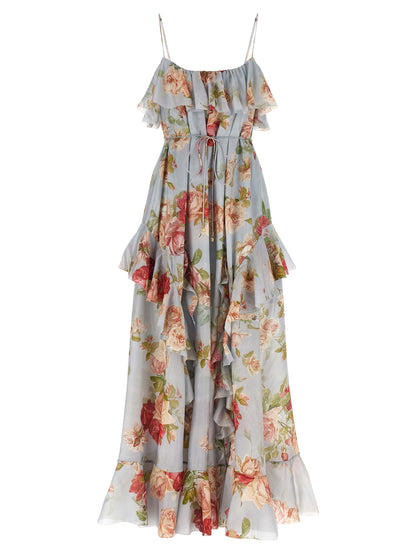 Vestido largo de seda multicolor Zimmermann