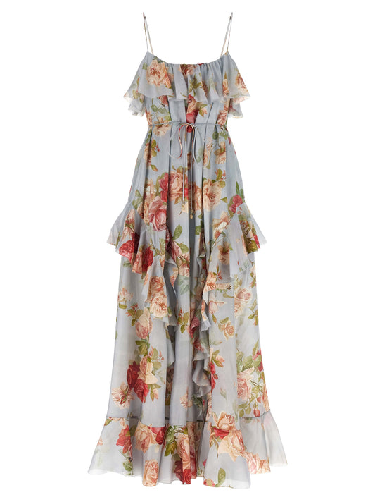 Vestido largo de seda multicolor Zimmermann