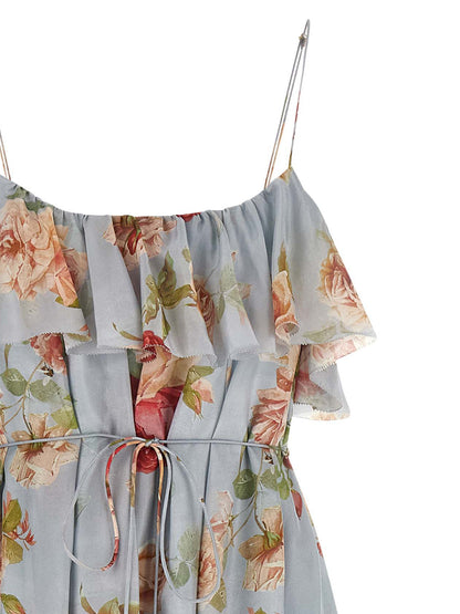 Vestido largo de seda multicolor Zimmermann