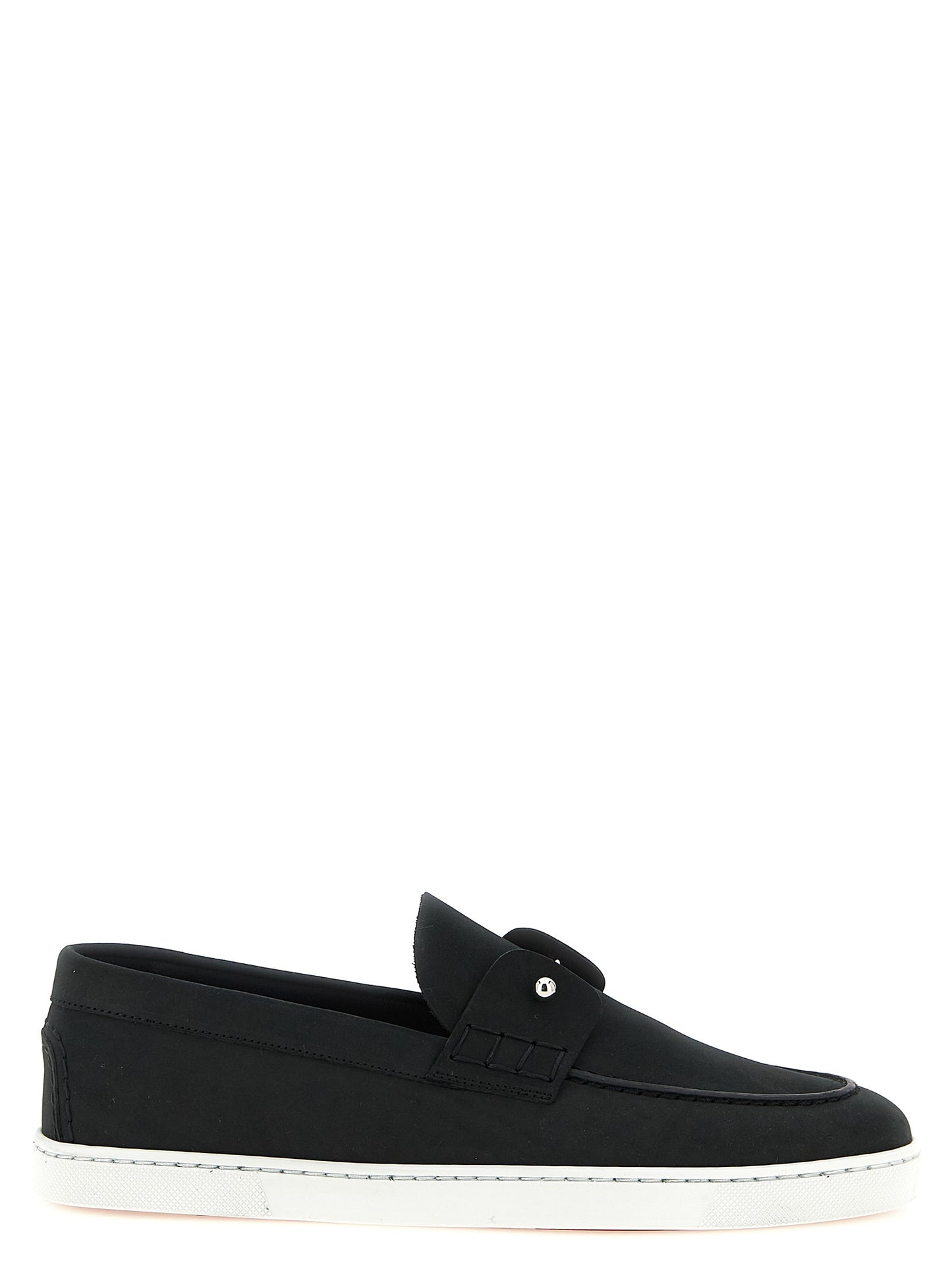 Mocasines Christian Louboutin negros de piel de becerro sin cordones