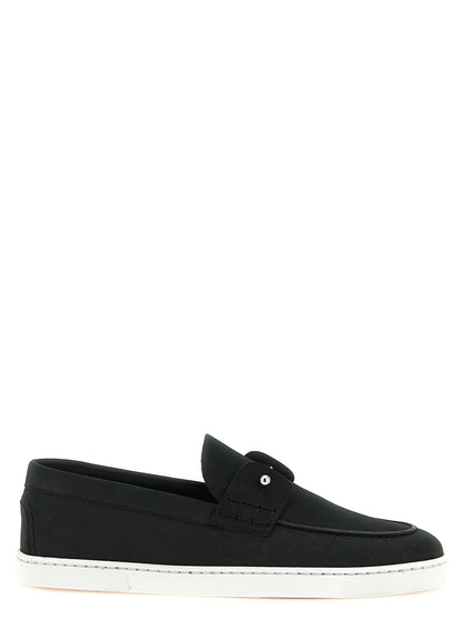 Mocasines Christian Louboutin negros de piel de becerro sin cordones