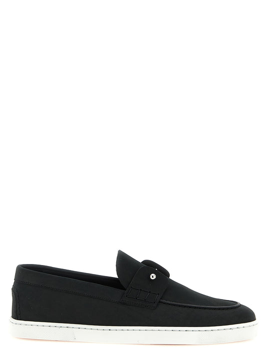 Mocasines Christian Louboutin negros de piel de becerro sin cordones