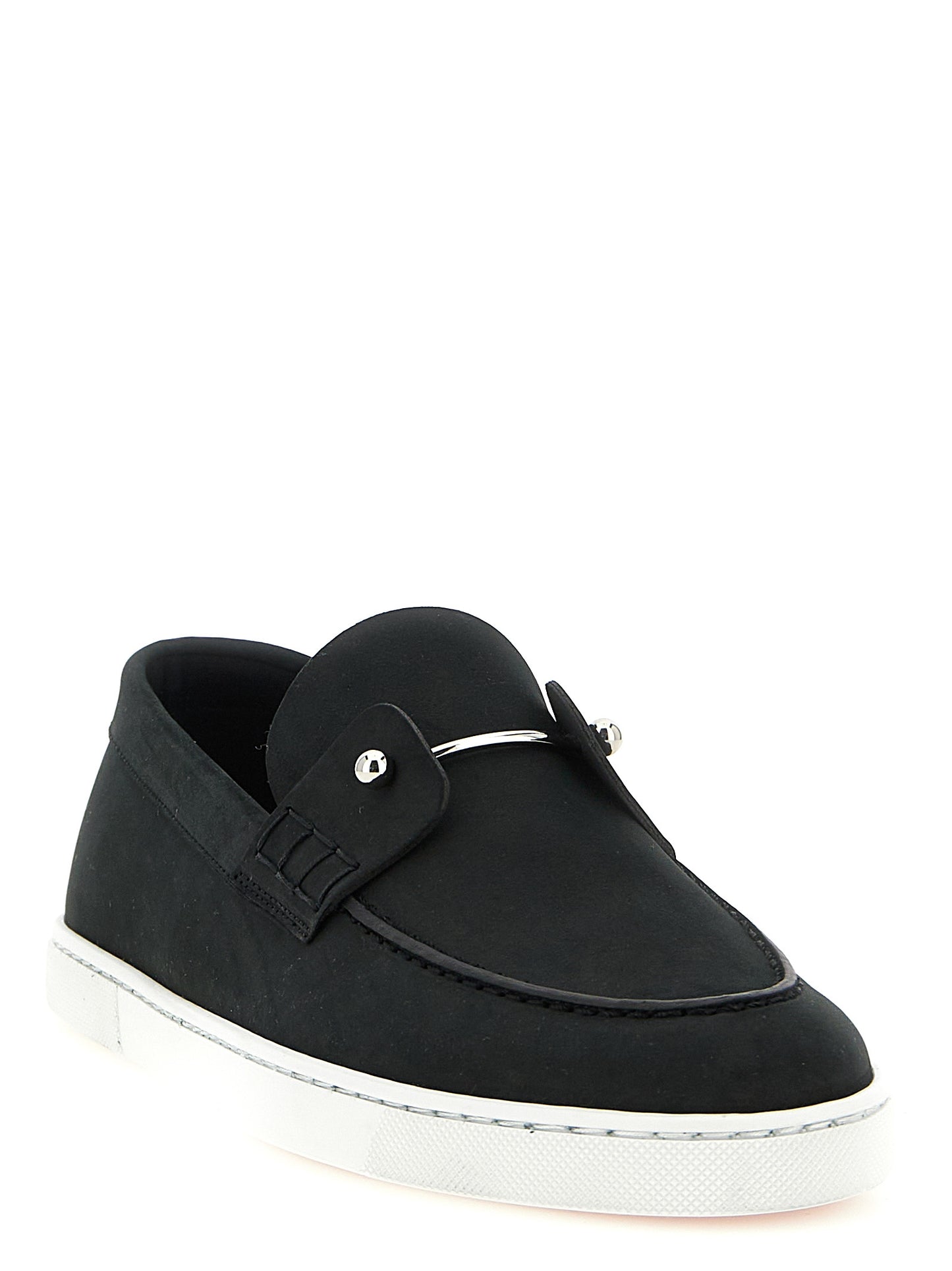 Mocasines Christian Louboutin negros de piel de becerro sin cordones