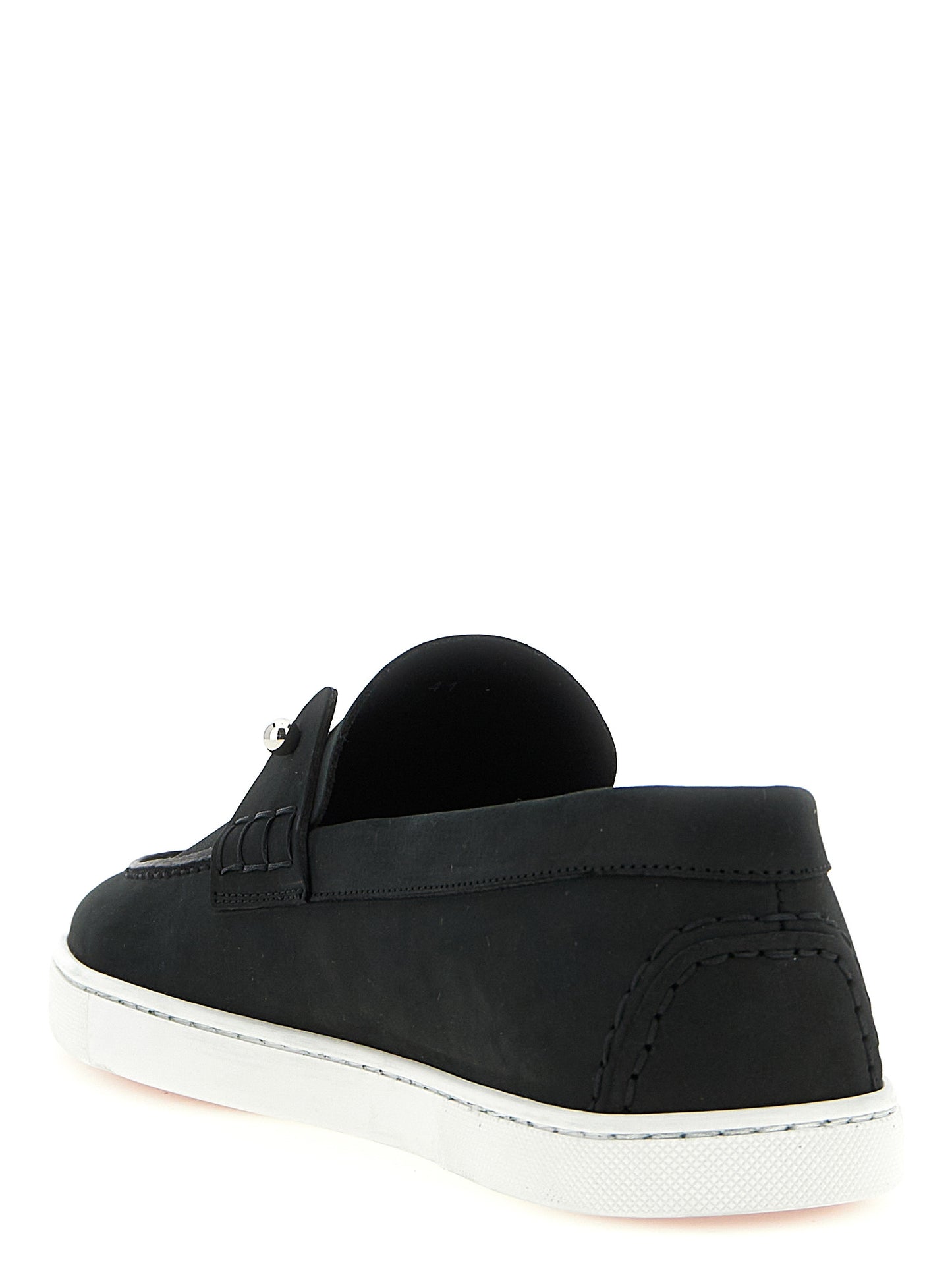 Mocasines Christian Louboutin negros de piel de becerro sin cordones