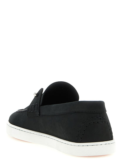 Mocasines Christian Louboutin negros de piel de becerro sin cordones