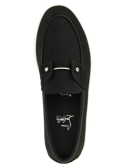 Mocasines Christian Louboutin negros de piel de becerro sin cordones