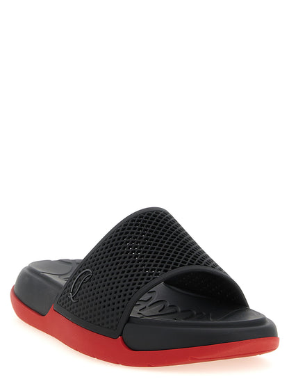 Christian Louboutin Sandalias Deslizantes De Polietileno Negro