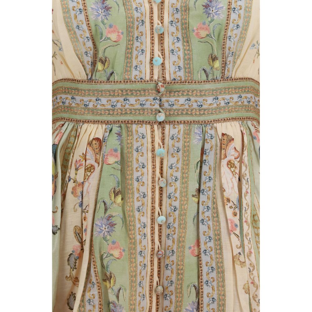 Vestido informal de lino multicolor Zimmermann