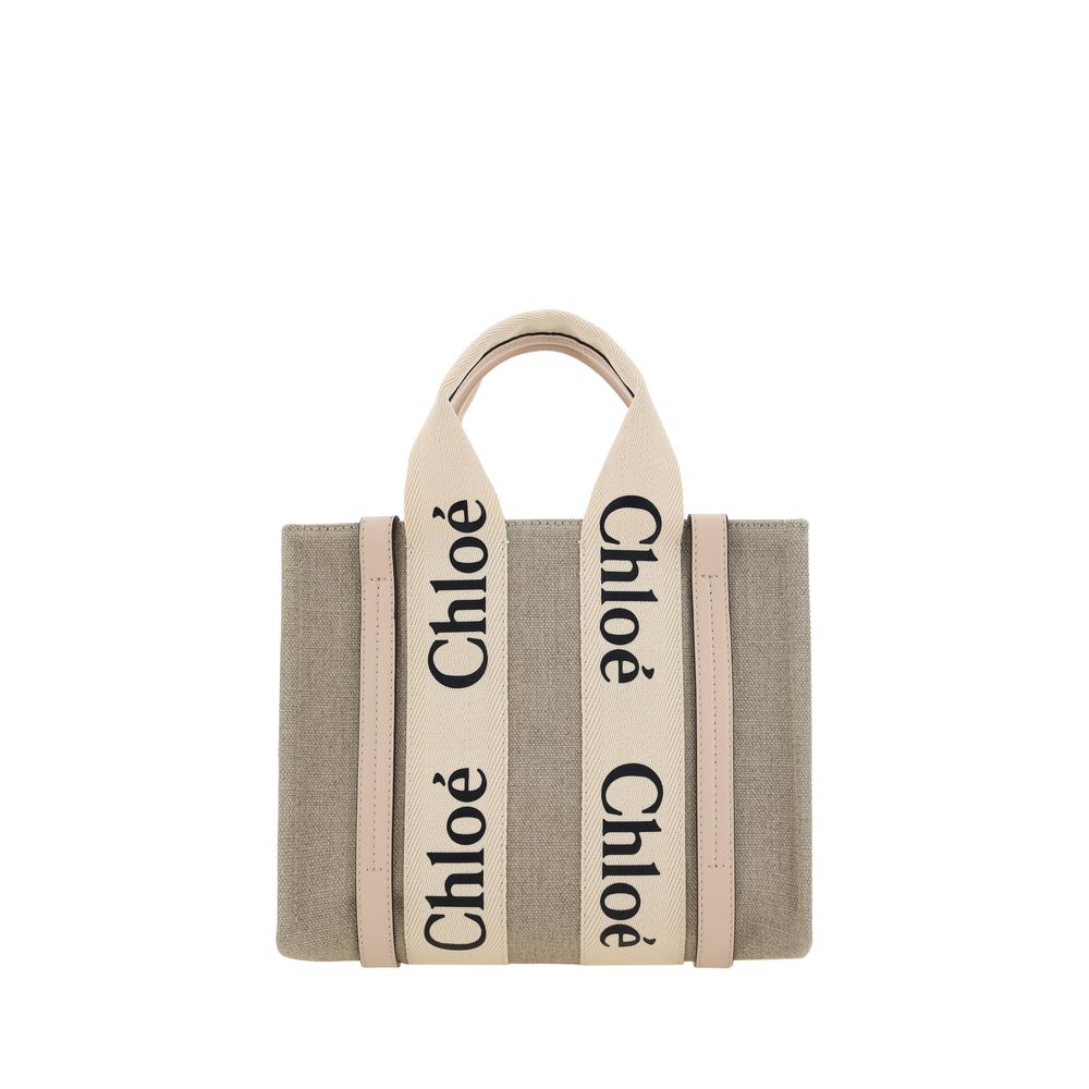 Bolso De Mano De Lona Marrón Woody Colección Chloé