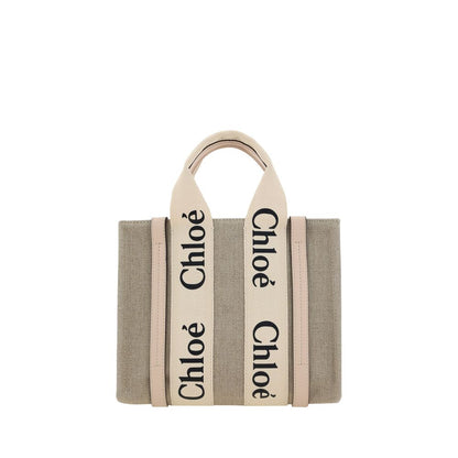 Bolso De Mano De Lona Marrón Woody Colección Chloé