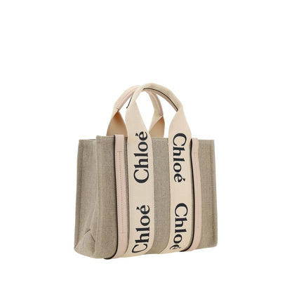Bolso De Mano De Lona Marrón Woody Colección Chloé