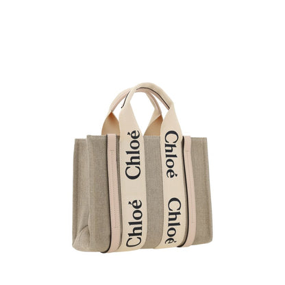 Bolso De Mano De Lona Marrón Woody Colección Chloé