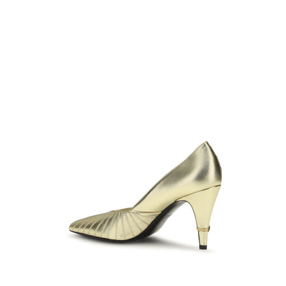 Escarpins Versace En Cuir De Veau Doré Bos Taurus