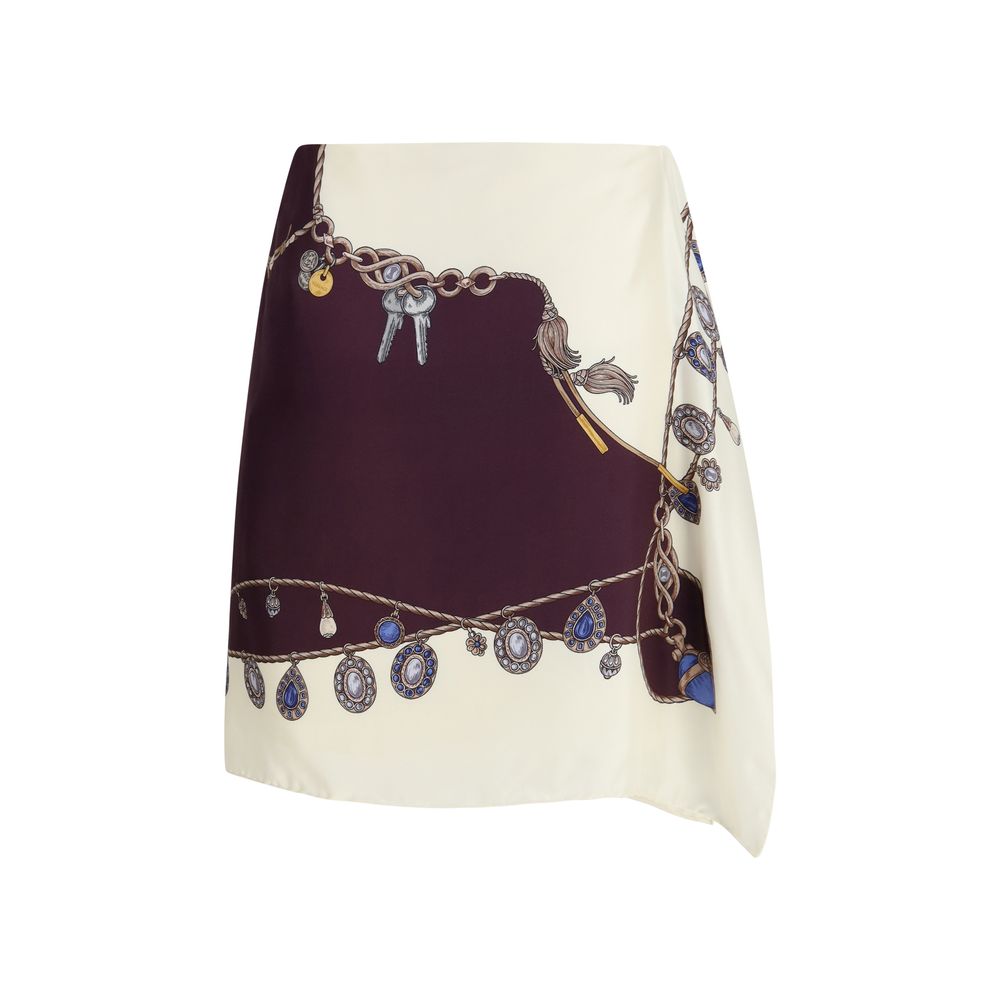 Minifalda de seda burdeos de Versace