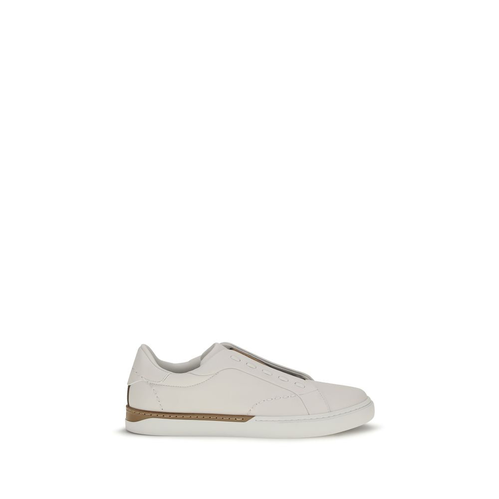 Baskets Fendi en cuir de veau blanc Bos Taurus Bout bas