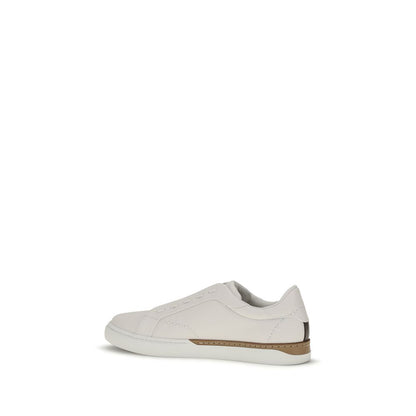 Baskets Fendi en cuir de veau blanc Bos Taurus Bout bas