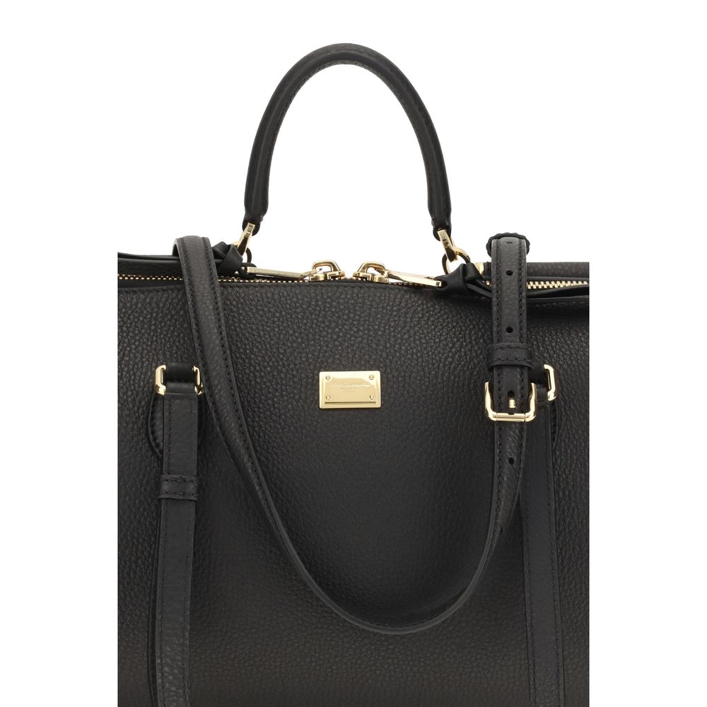 Bolso de Hombro de Piel de Becerro Negra Bos Taurus Dolce & Gabbana