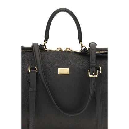 Bolso de Hombro de Piel de Becerro Negra Bos Taurus Dolce & Gabbana