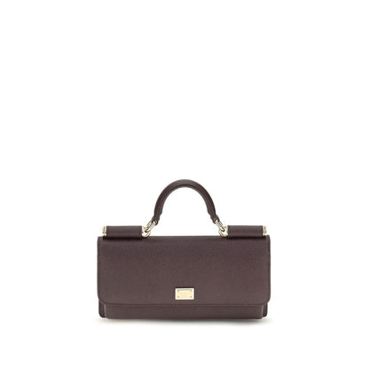 Bolso de hombro Dolce & Gabbana de piel de becerro marrón Bos Taurus