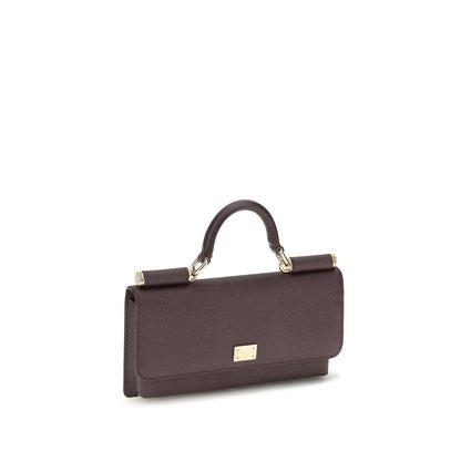 Bolso de hombro Dolce & Gabbana de piel de becerro marrón Bos Taurus