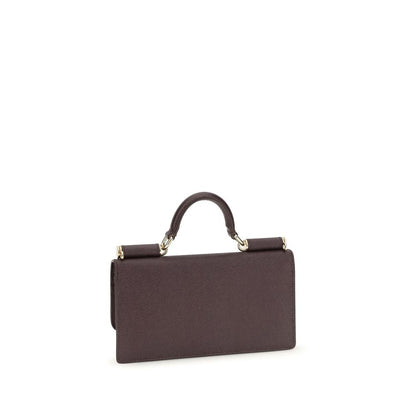 Bolso de hombro Dolce & Gabbana de piel de becerro marrón Bos Taurus