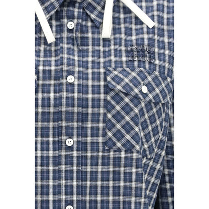 Miu Miu Blue Cotton Pattern Shirt